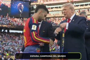 Álex Baena con Donald Trump, presidente de los EEUU.