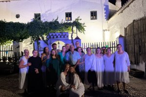 Elenco de la obra en Valderrubio.