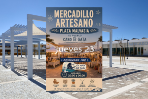 La Plaza Malvasía, en el pueblo de Cabo de Gata, lugar del mercadillo.