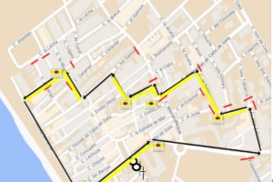 Recorrido de la procesión en Cabo de Gata.
