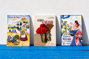 Los tres carteles finalistas para la Feria de Níjar.