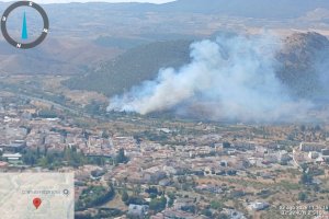 Imagen difundida por el Infoca del incendio de Vélez Rubio