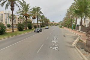 El atropello se produjo en este tramo de la avenida de Almerimar.