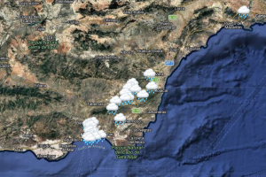 Mapa de las precipitaciones de este viernes en la provincia a las 9:00 horas