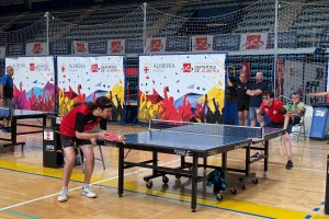 Ochenta jugadores de Almería, Granada y Murcia participan en el Torneo de Feria de Tenis de Mesa.