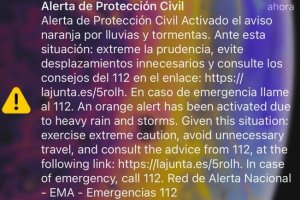 Mensaje de alerta de Protección Civil por fuertes lluvias y tormentas en el Levante almeriense y Níjar.