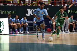 Imagen dd el partido entre el Inter JP Financial y el Sur Seeds El Ejido Futsal.