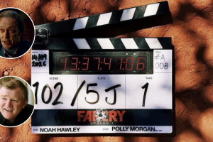 Fotomontaje de una imagen del comienzo de rodaje de 'Far Cry' y los rostros de dos de sus protagonistas, Steve Buscemi y Brendan Gleeson.