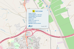 La DGT informa en su mapa de incidencias.