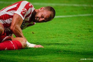 Rodrigo Ely se lesionó en el Córdoba-Almería de la 5ª jornada de Liga.