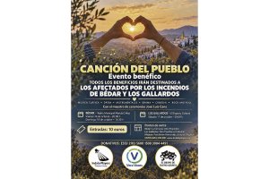Cartel de promoción del acto benéfico mañana y pasado mañana.