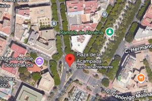 Localización en Google Maps de la antigua Plaza Emilio Pérez.