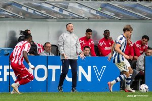 García Pimienta no tuvo un partido plácido ante el filial de la Real.