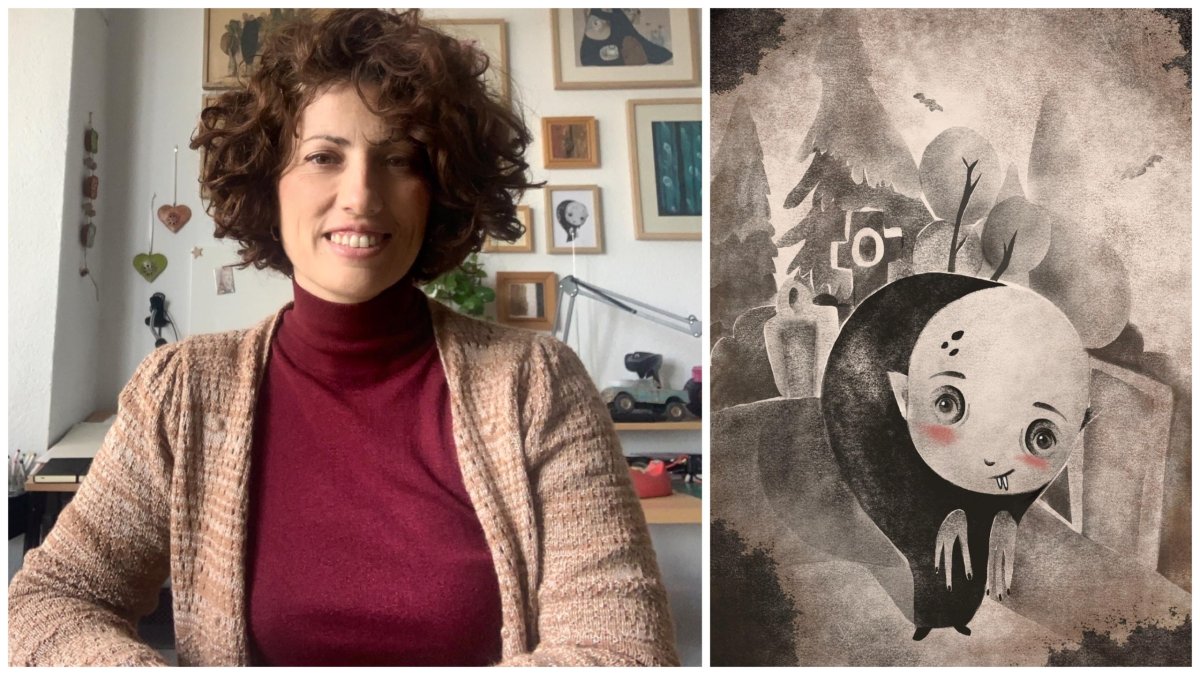 Sol Ruiz, autora de ‘El libro secreto de los vampiros’, y una de sus ilustraciones.