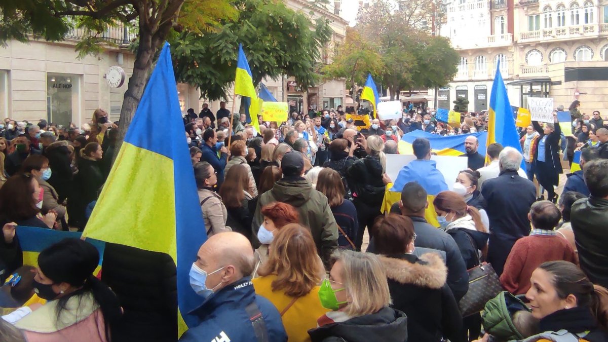 Imagen de archivo de una concentración en apoyo a Ucrania en el centro de Almería