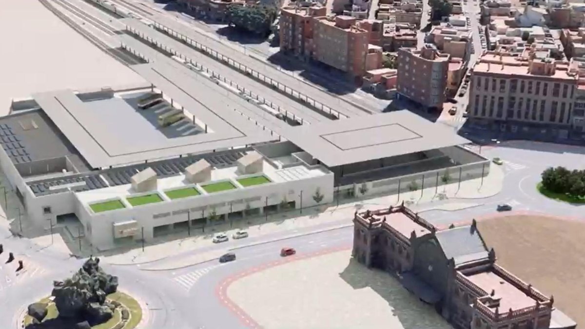 Vista aérea de la futura estación del ferrocarril para la llegada del AVE en Almería.