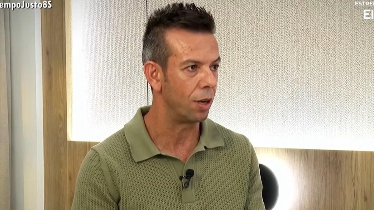 Ángel Cruz, ante las cámaras del programa El Tiempo Justo, de Telecinco.