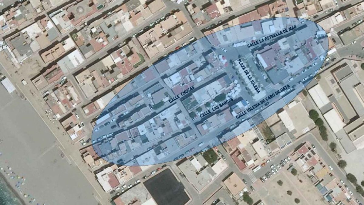 Zona afectada por las actuaciones previstas en el barrio de Cabo de Gata
