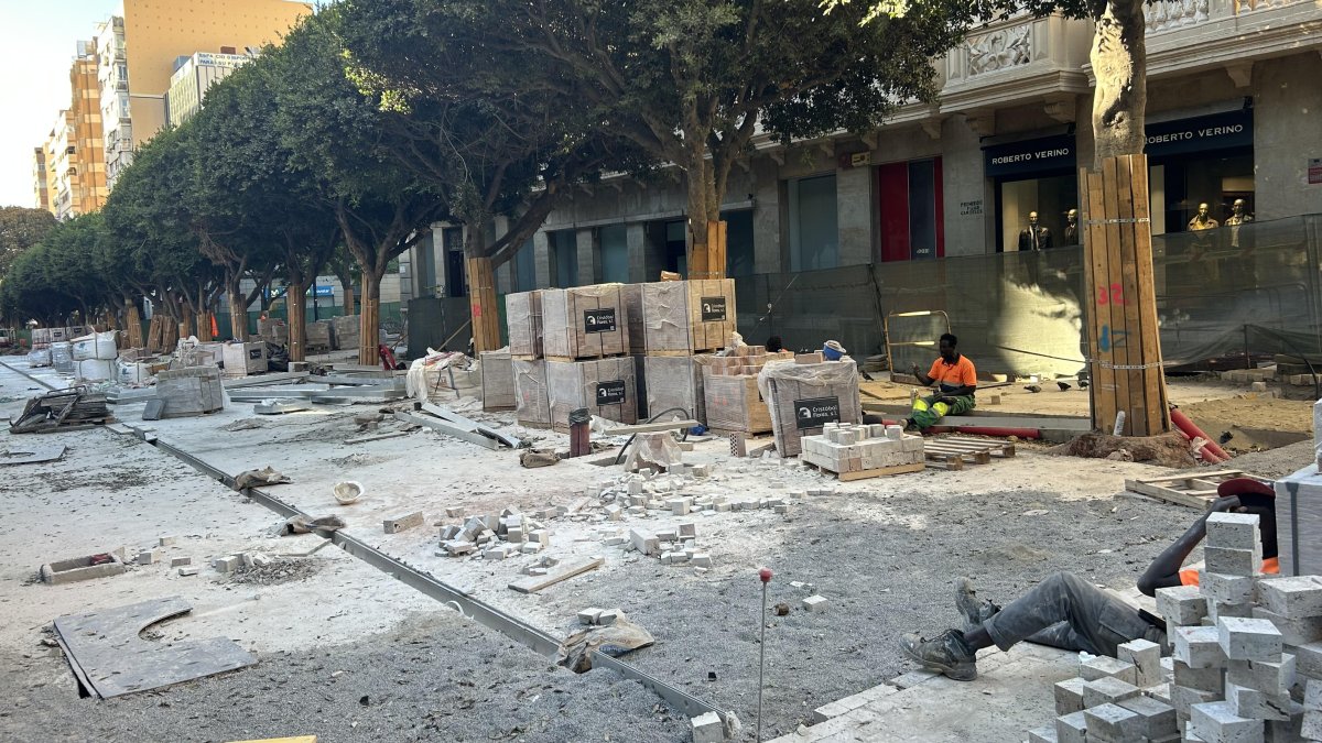 Obras en el Paseo de Almería