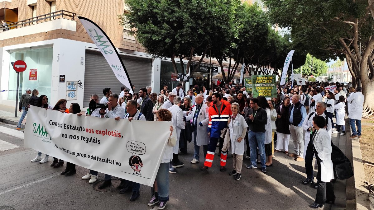 Manifestación sanitaria contra el nuevo Estatuto Marco, el pasado jueves 11 de diciembre, en el marco de la huelga médica del 9 al 12 de diciembre.