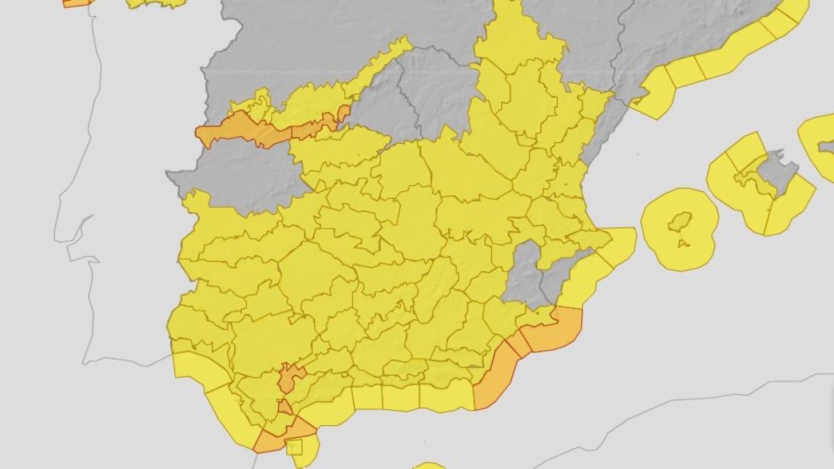 Mapa de España de este martes