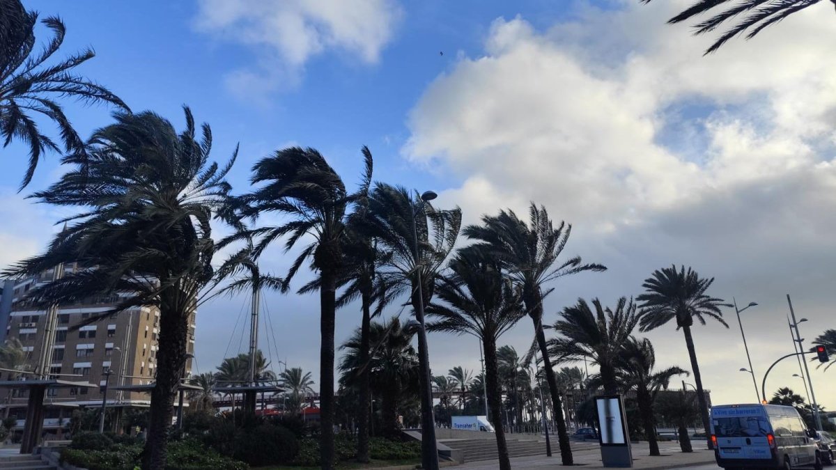 Imagen de un día de viento en Almería.