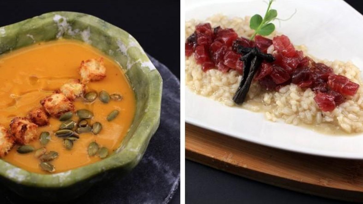 Platos del menú degustación del Restaurante Juan Moreno.