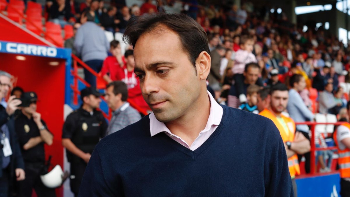 Fran Fernández aquel 2 de junio de 2018 en Lugo. El Almería empató a uno y se salvó de descender a Segunda B.