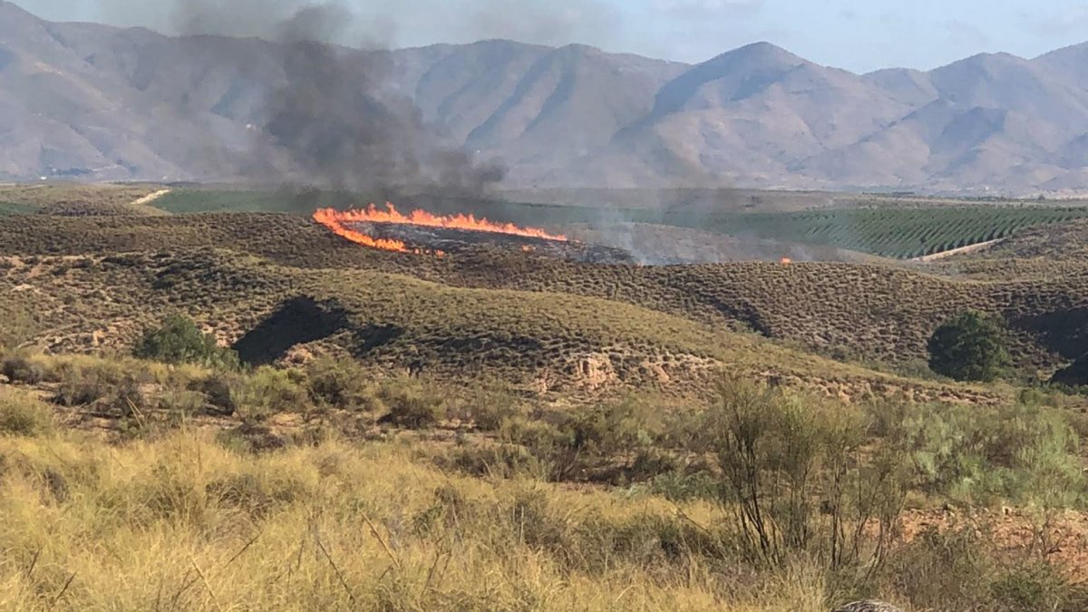 Incendio forestal en Sorbas