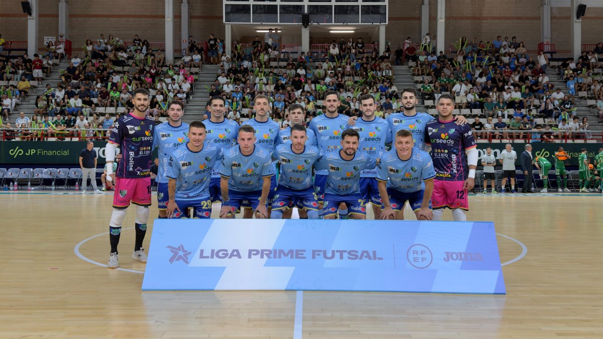 Integrantes de la convocatoria de El Ejido Futsal en su partido ante Inter.