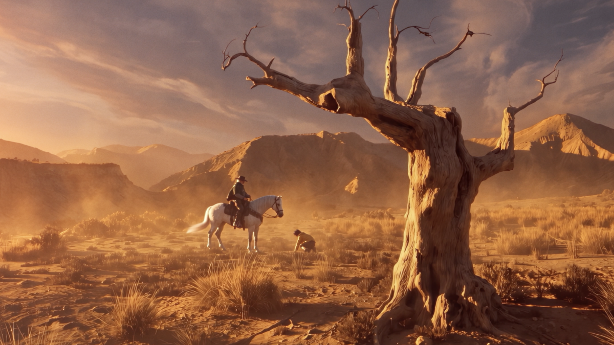 Fotograma de una secuencia del corto 'The Surrender' ambientada en el Desierto de Tabernas.