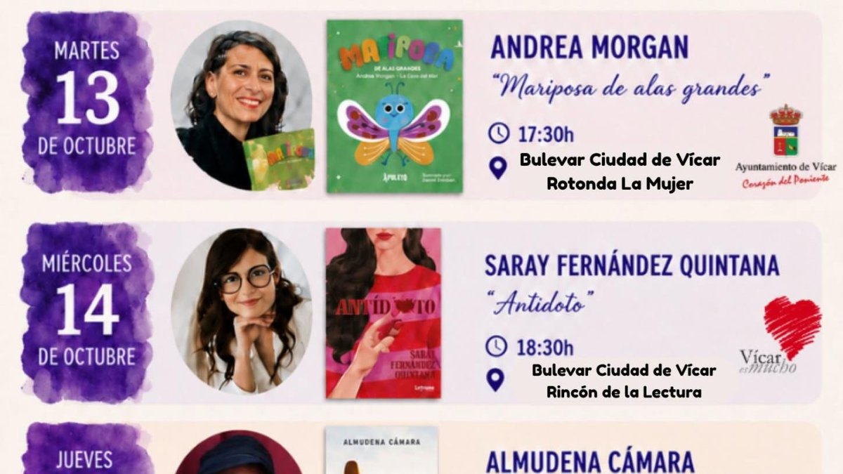 Detalle del cartel de las escritoras.