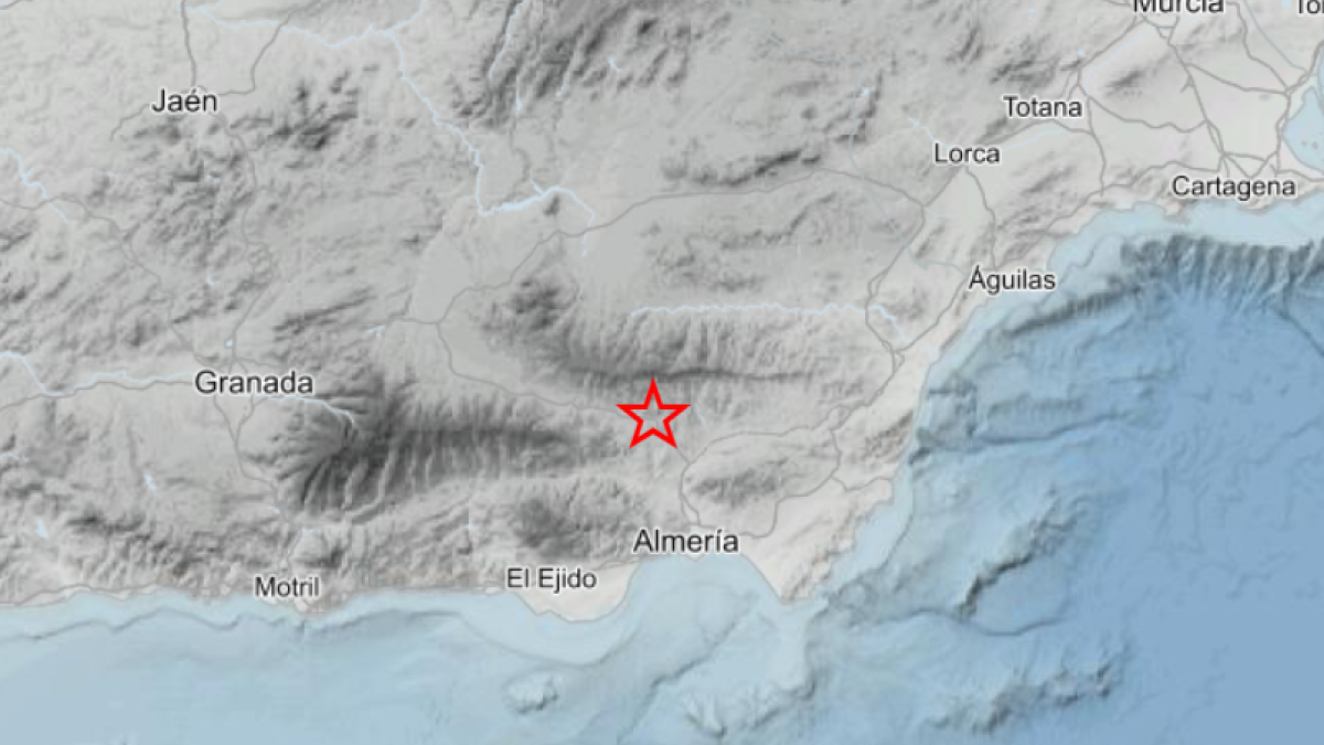 Epicentro del nuevo temblor de tierra en Almería