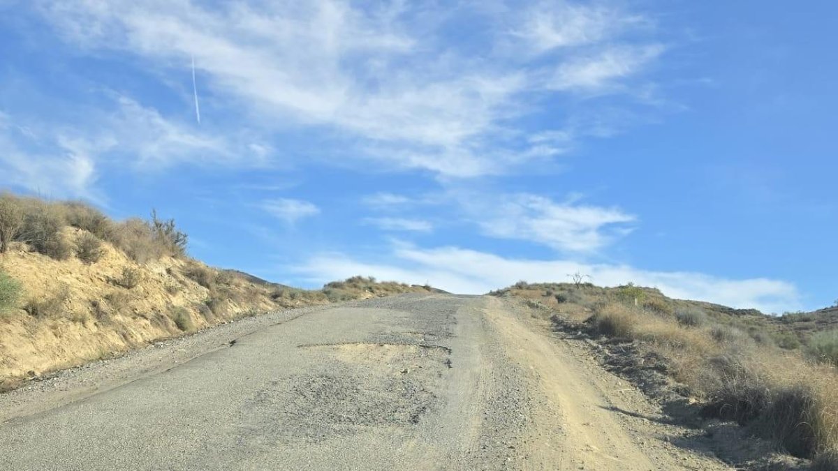 Estado de parte del camino de Royo Medina en una fotografía tomada por una vecina.