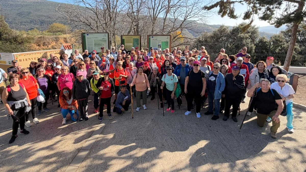 Foto de grupo de los participantes en la cita de la Olimpiada de Mayores.