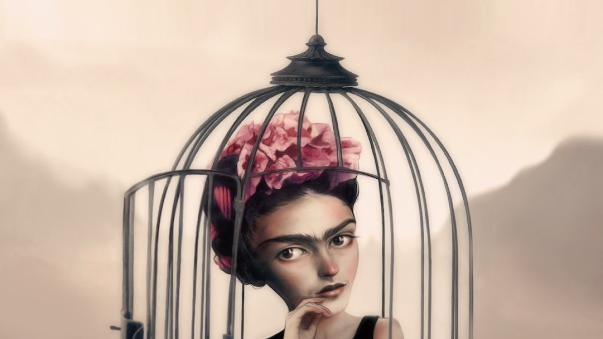 Ilustración dedicada a Frida Kahlo, obra de Antonio Lorente incluida en ‘Genios’.