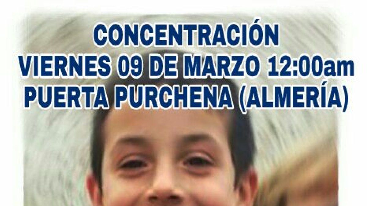 Cartel oficial de la convocatoria por Gabriel difundido esta tarde por la familia.