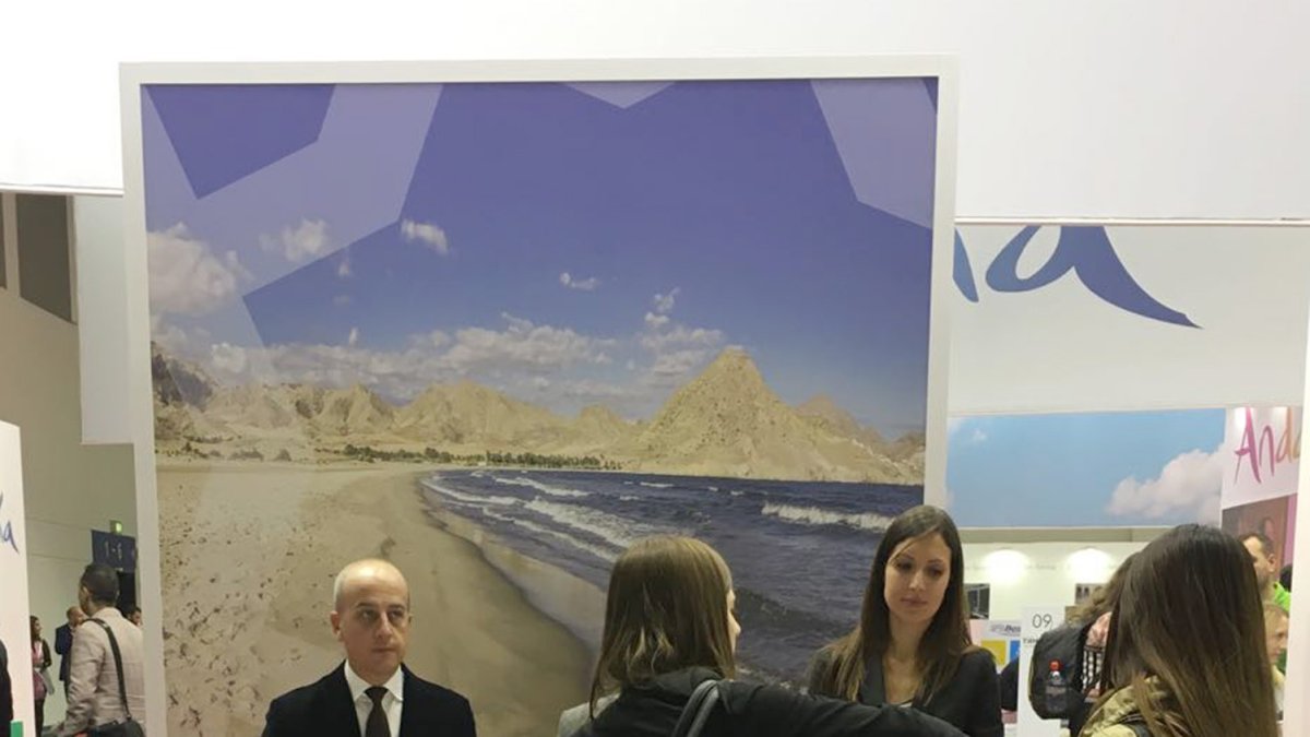 Estand de Costa de Almería en la feria de Berlín.