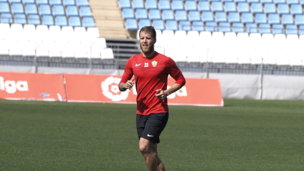 Morcillo en el entrenamiento de este miércoles.