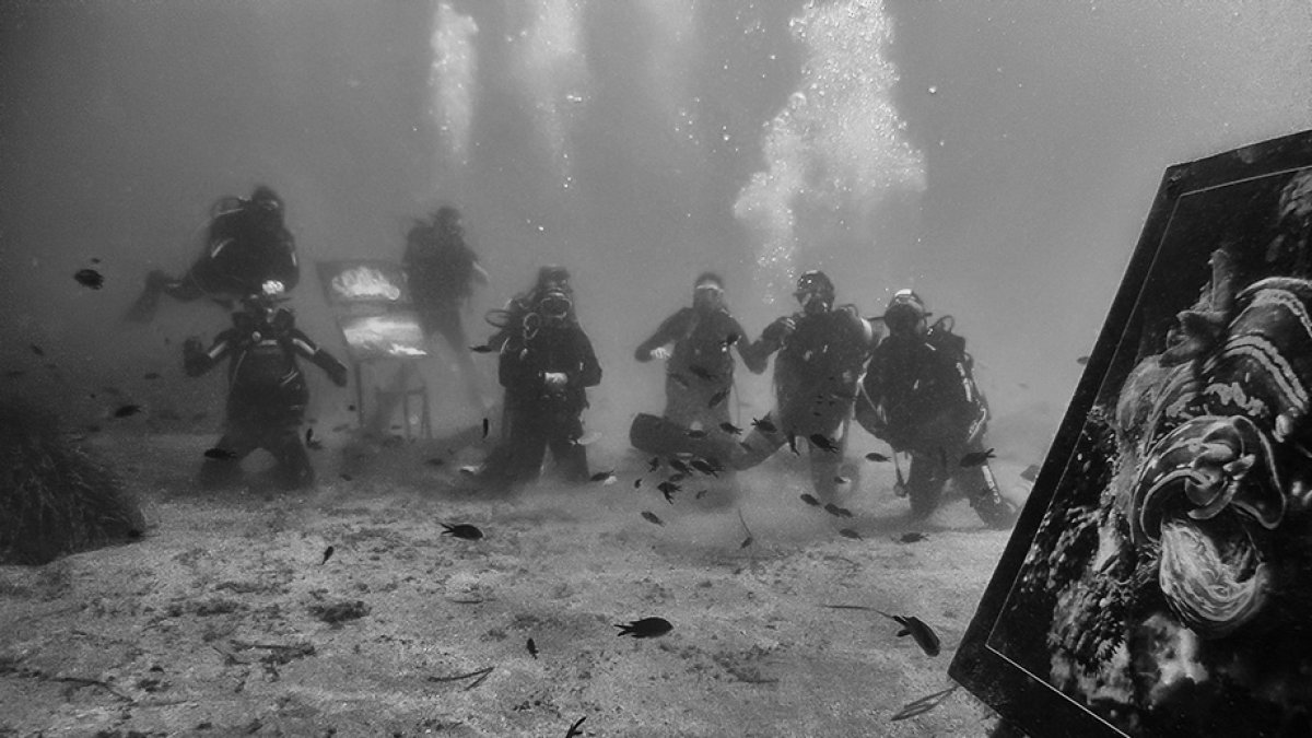 Las fotos se pudieron contemplar bajando a bucear.