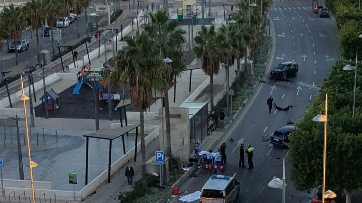 Lugar del accidente, en la Avenida Federico García Lorca de la capital.