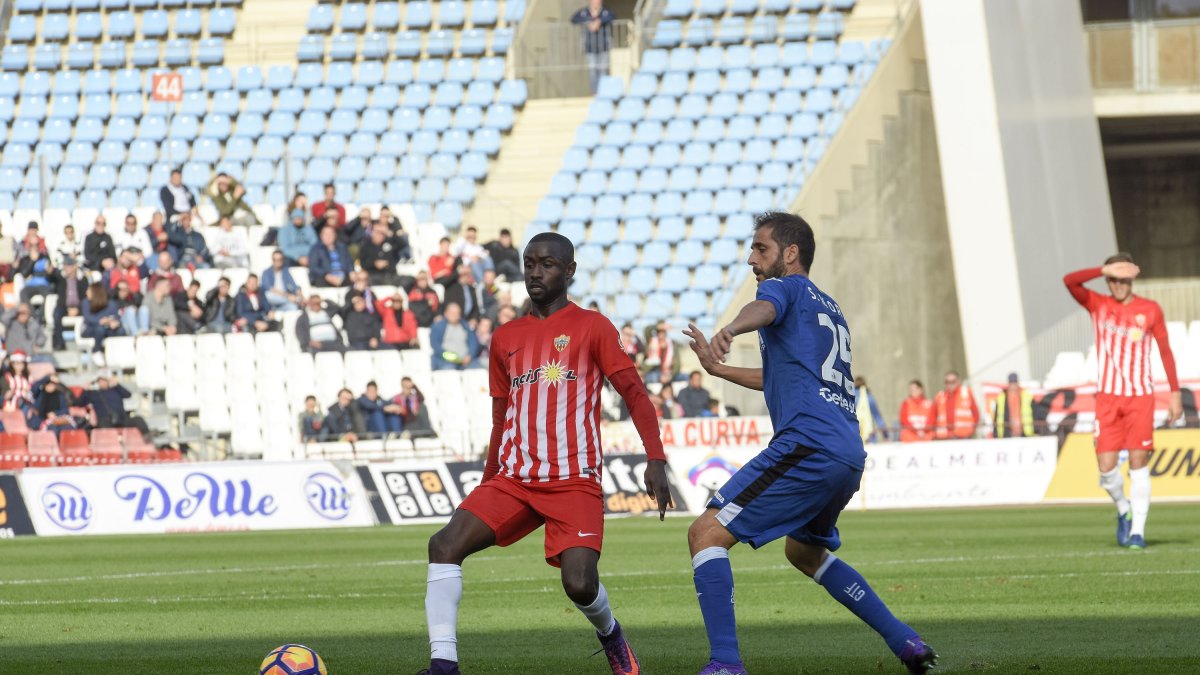 Diamanka en el partido ante el Getafe.