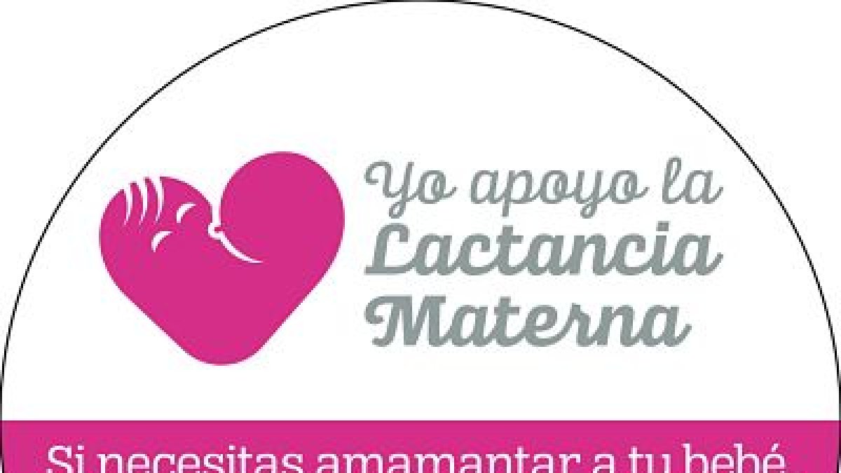Pegatina de la Campaña Pro lactancia materna que lucirán en sus escaparates los establecimientos adheridos en Huércal de Almeria