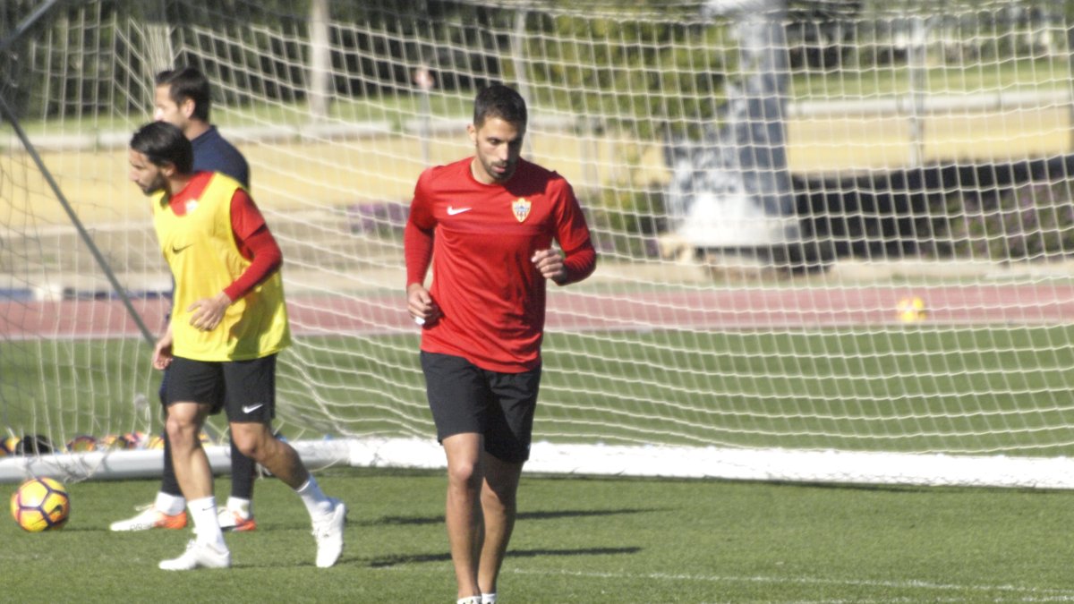 Isidoro en el entrenamiento.