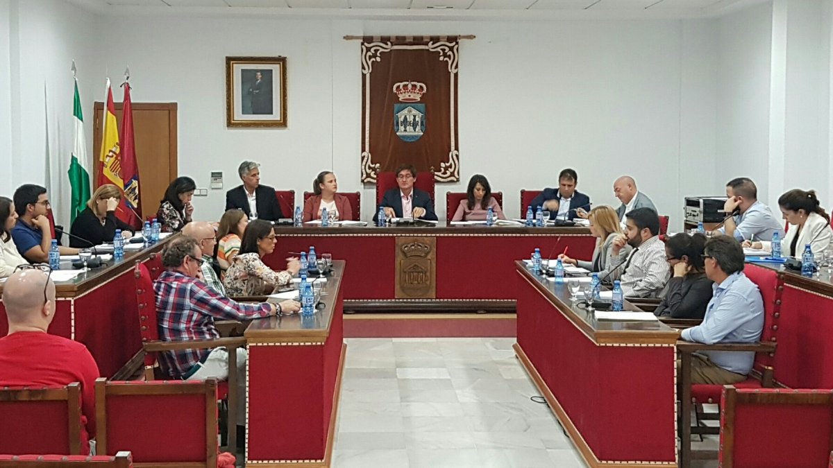 Imagen de archivo de un pleno celebrado en el ayuntamiento de Adra.