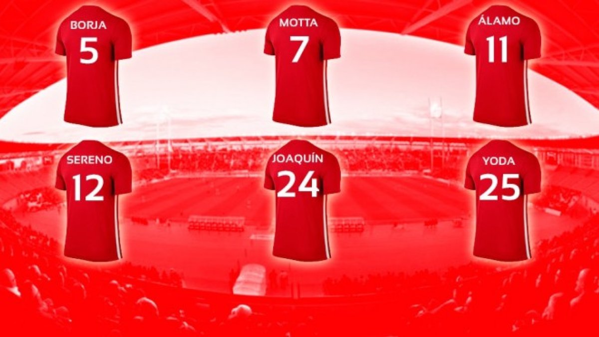 Las camisetas de los 5 nuevos del Almería.
