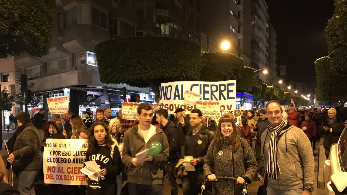 Ayala, en la manifestación de las mareas el miércoles en Almería.