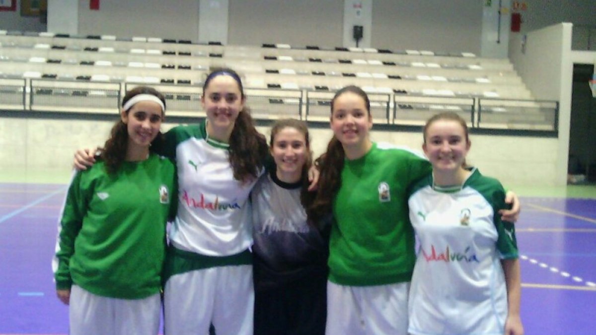 Las jugadoras almeriense con Andalucía.