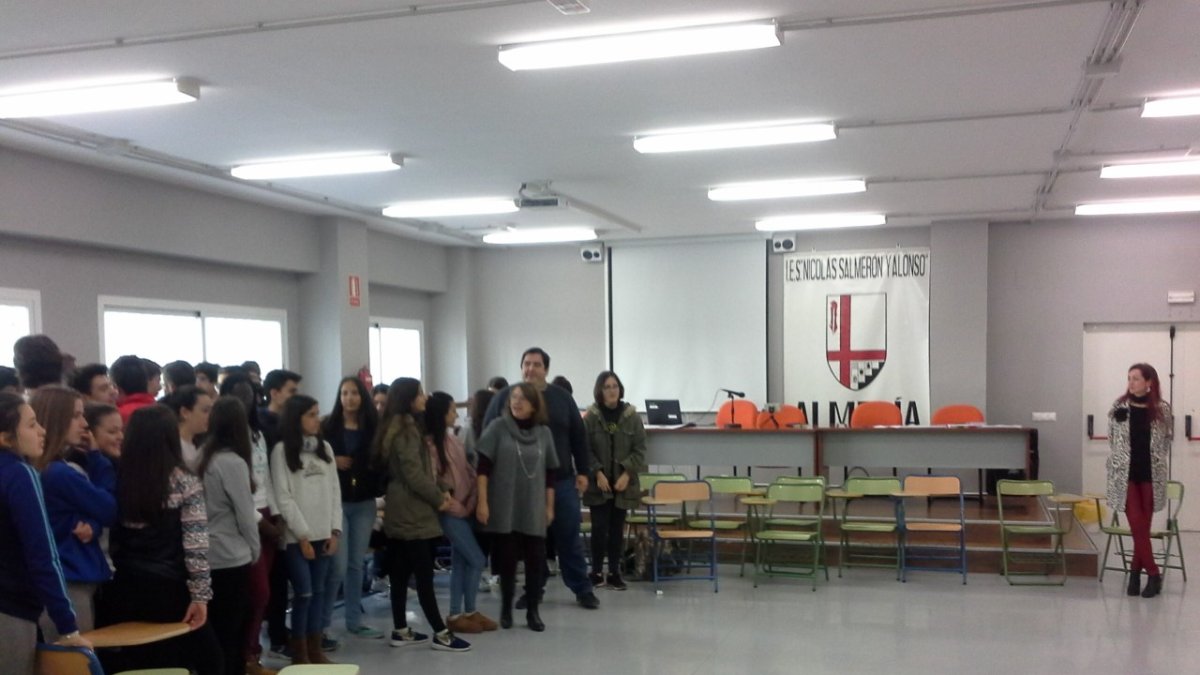 Alumnos de 4º de la ESO del IES Nicolás Salmerón en un taller sobre igualdad.