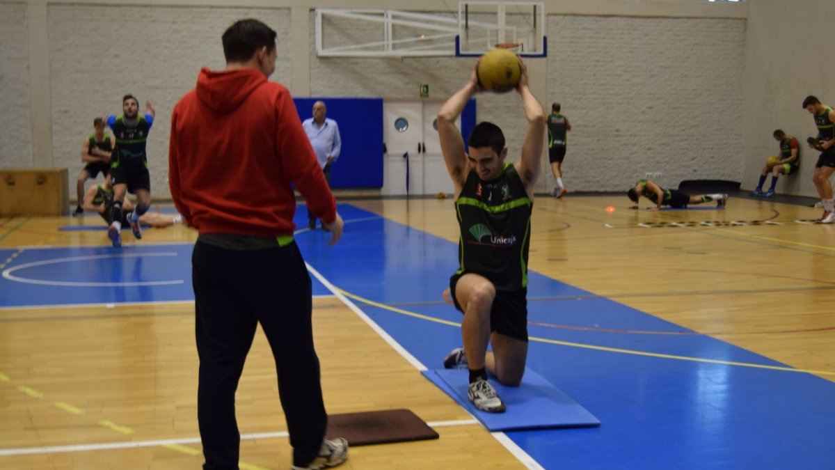 Javi Alemán en una dura sesión de entrenamiento.